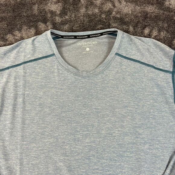 Outerknown Active Coolmax Long Sleeve Blue Heathered Shirt Men's XXL NWT - Picture 2 of 10